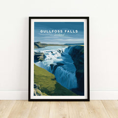Gullfoss Falls Iceland Print | Icelandic Nature Wall Art showcasing the iconic Gullfoss waterfall in Iceland.