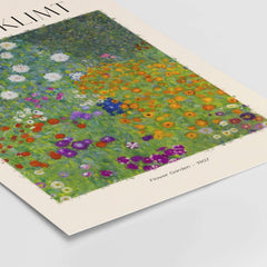Gustav Klimt Art Print - Flower Garden Poster 1907 featuring vibrant flowers and lush colors, showcasing Art Nouveau style.