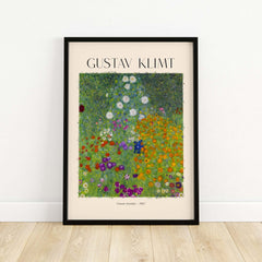 Gustav Klimt Art Print - Flower Garden Poster 1907 featuring vibrant flowers in a decorative landscape.