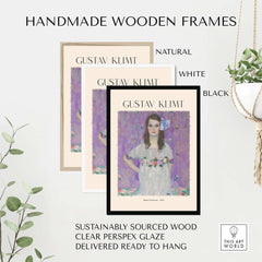 Gustav Klimt Mäda Primavesi Portrait Poster 1903 - Vienna Secession Art Print Wall Decor with handmade wooden frames