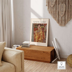 Gustav Klimt Art Print - Hygieia 1907 - Golden Phase Wall Art displayed in a stylish interior setting.