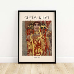 Gustav Klimt Art Print - Hygieia 1907 - Golden Phase Wall Art showcasing a detail of the Greek goddess of health.