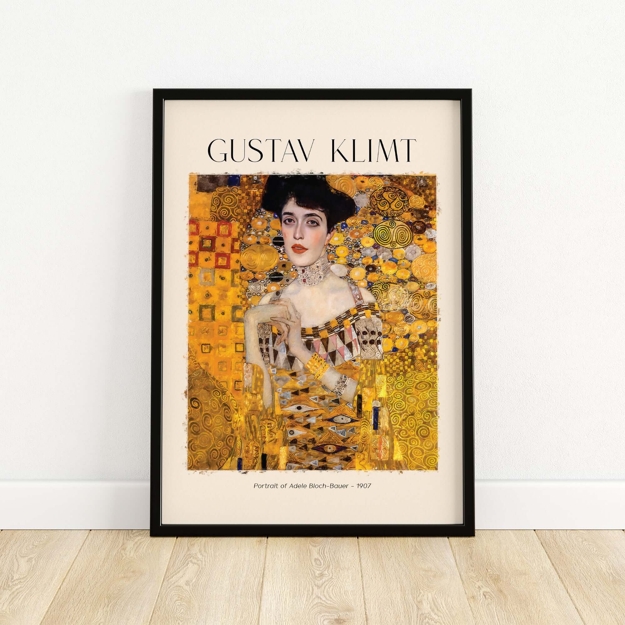 Gustav Klimt Art Print - Portrait of Adele Bloch-Bauer I Poster 1907 framed display on wall.