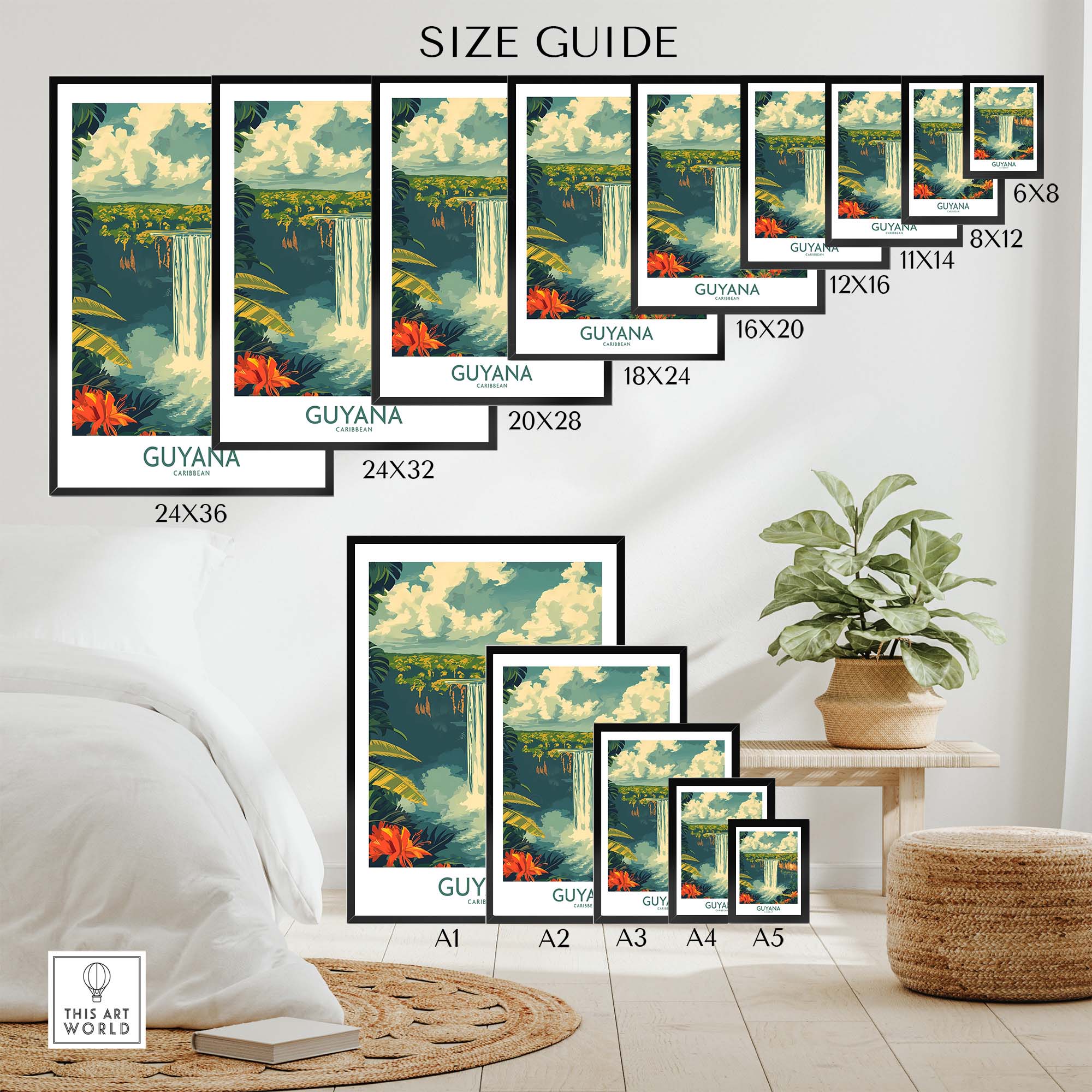 Guyana Wall Art - Vibrant Caribbean Travel Print to Bring Home Memories