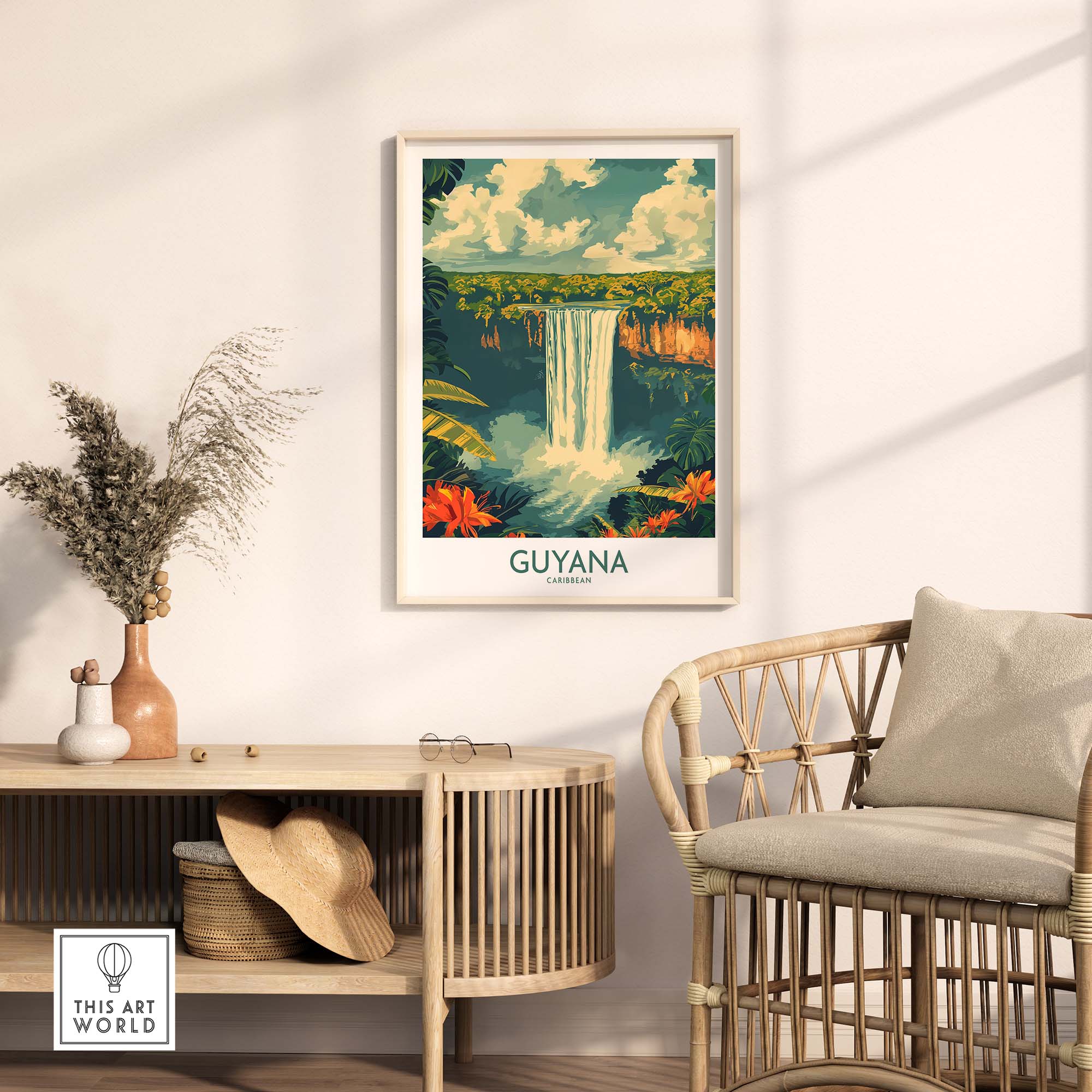 Guyana Wall Art - Vibrant Caribbean Travel Print to Bring Home Memories