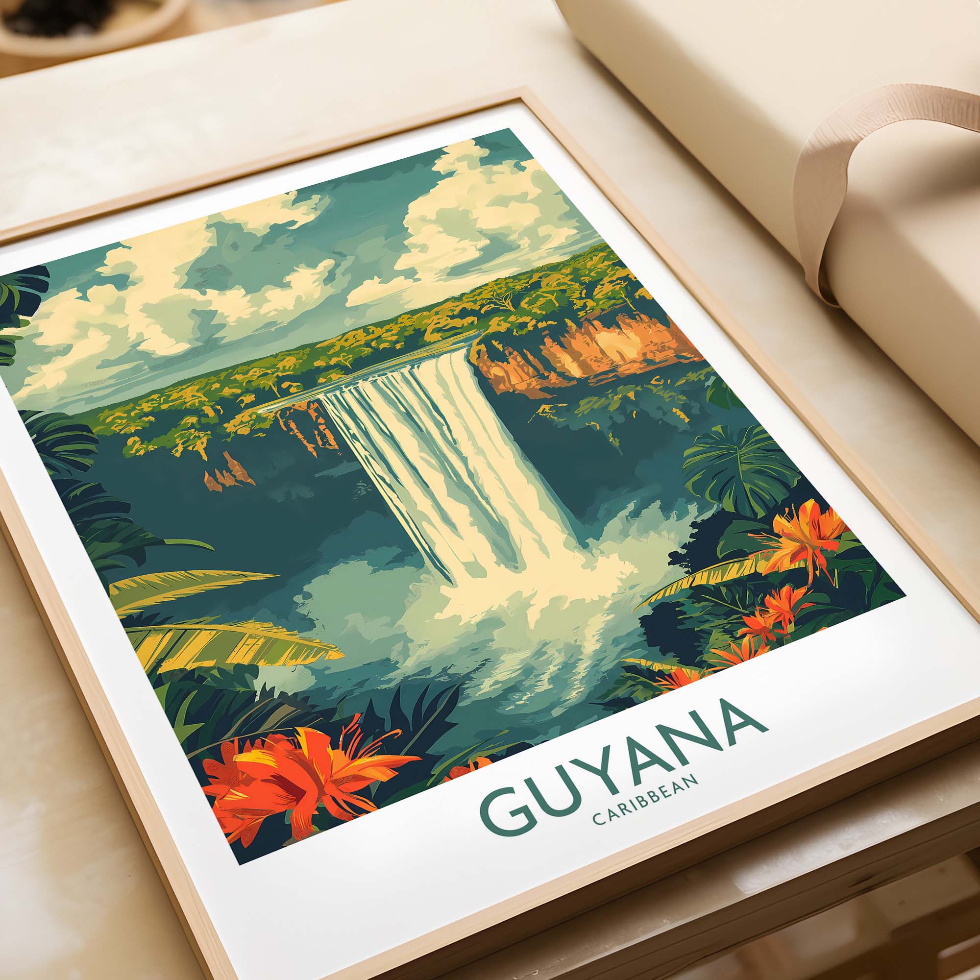Guyana Wall Art - Vibrant Caribbean Travel Print to Bring Home Memories