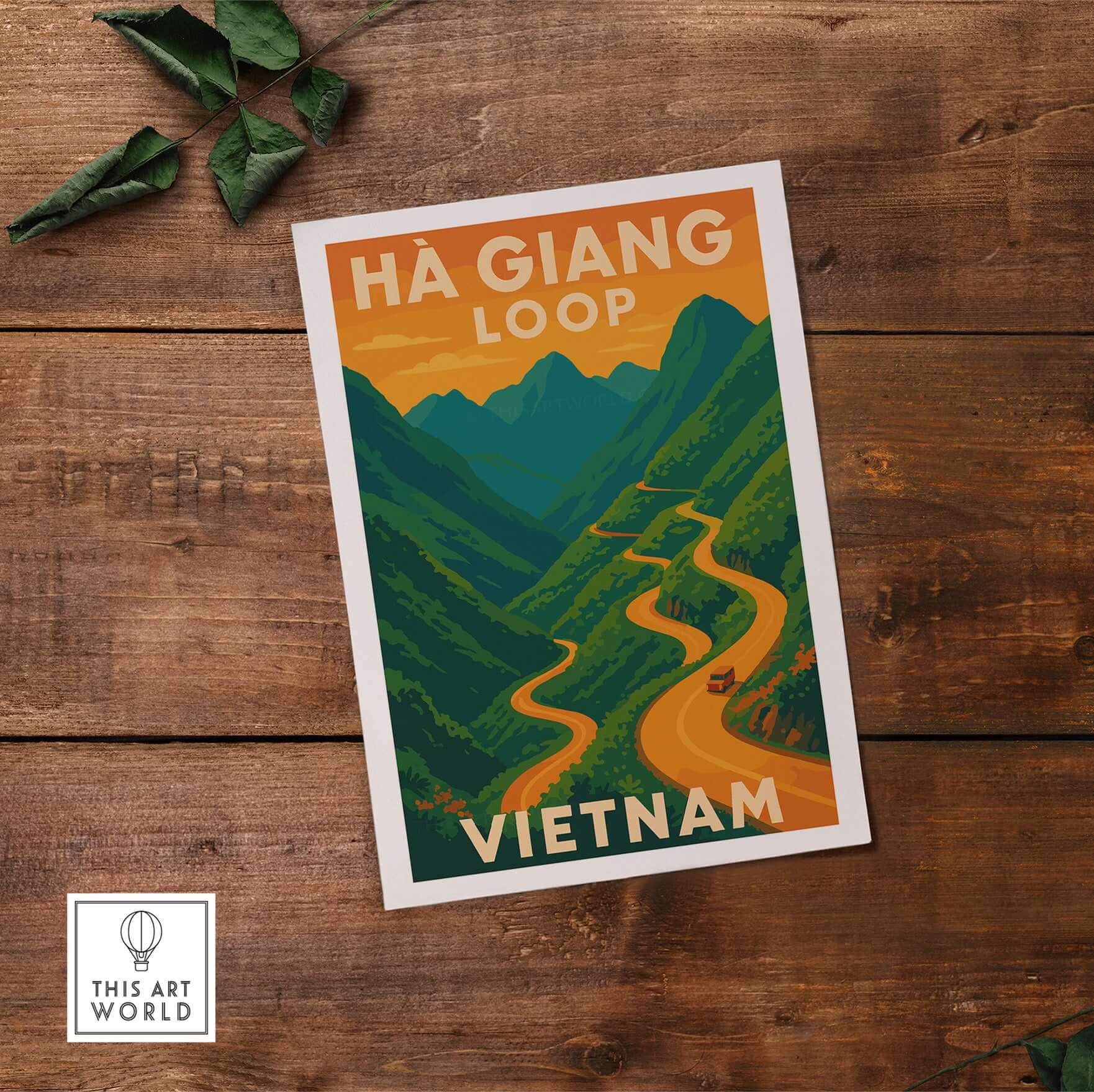 Ha Giang Loop Vietnam Poster Winding Road Sunset Print Travel Landscape Wall Art Decor