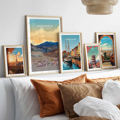 Haleakalā Volcano Poster, Maui Hawaii Travel Print, National Park Wall Art displayed on a stylish gallery wall.