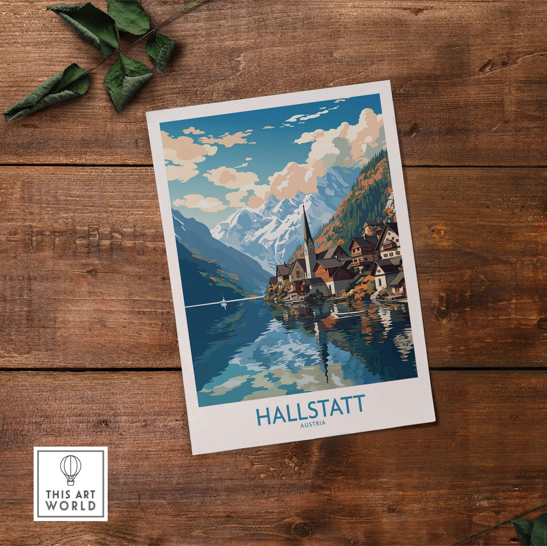 Hallstatt Poster Austria part of our best collection or travel posters and prints - This Art World