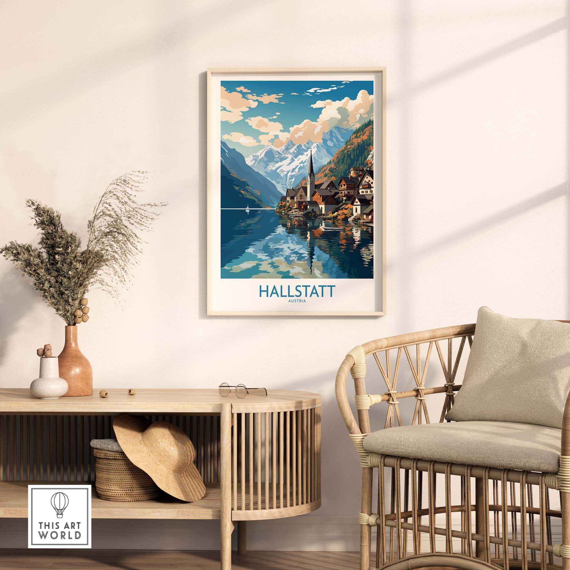 Hallstatt Poster Austria part of our best collection or travel posters and prints - This Art World