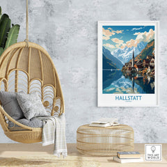 Hallstatt Poster Austria part of our best collection or travel posters and prints - This Art World