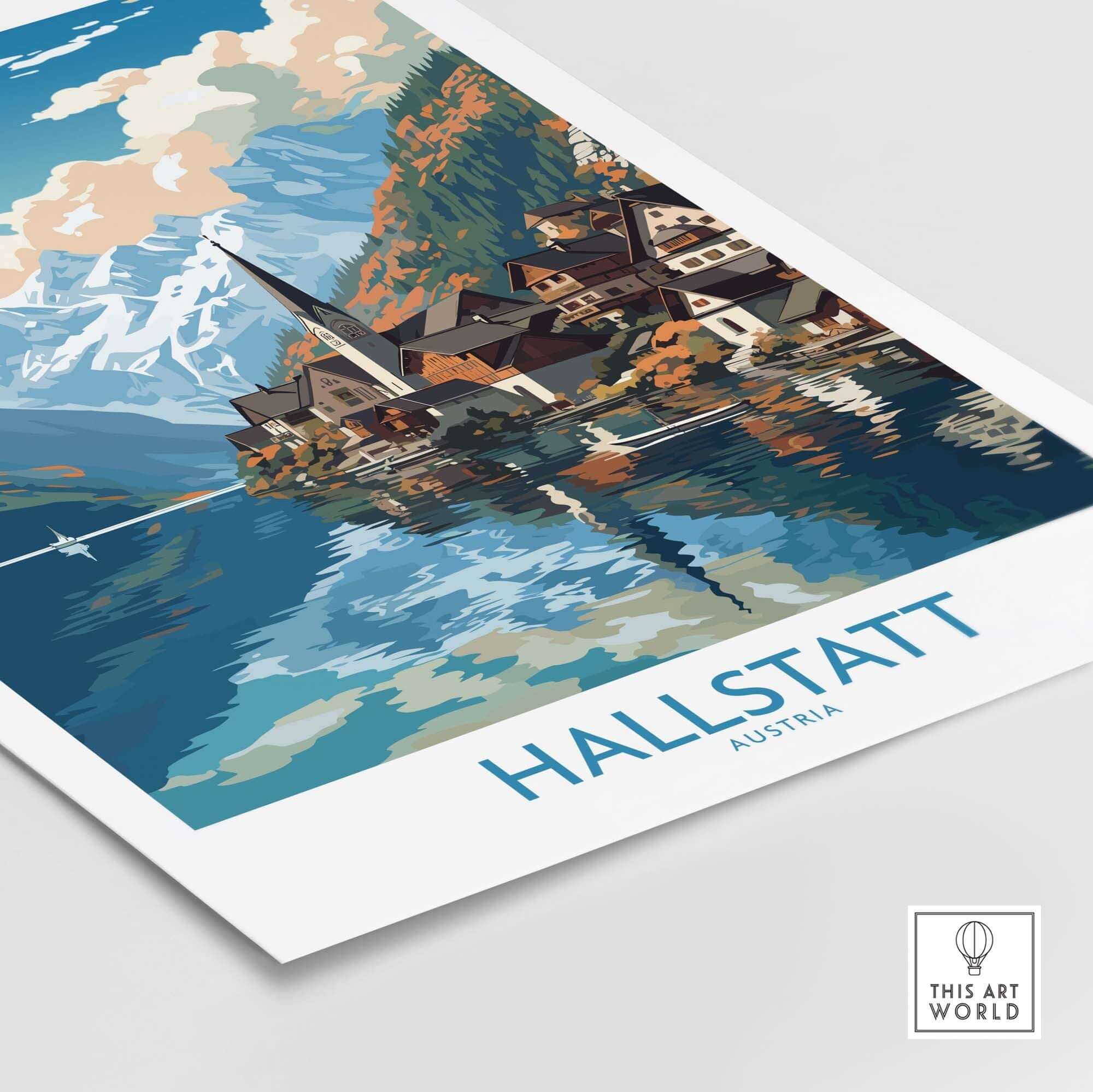Hallstatt Poster Austria part of our best collection or travel posters and prints - This Art World