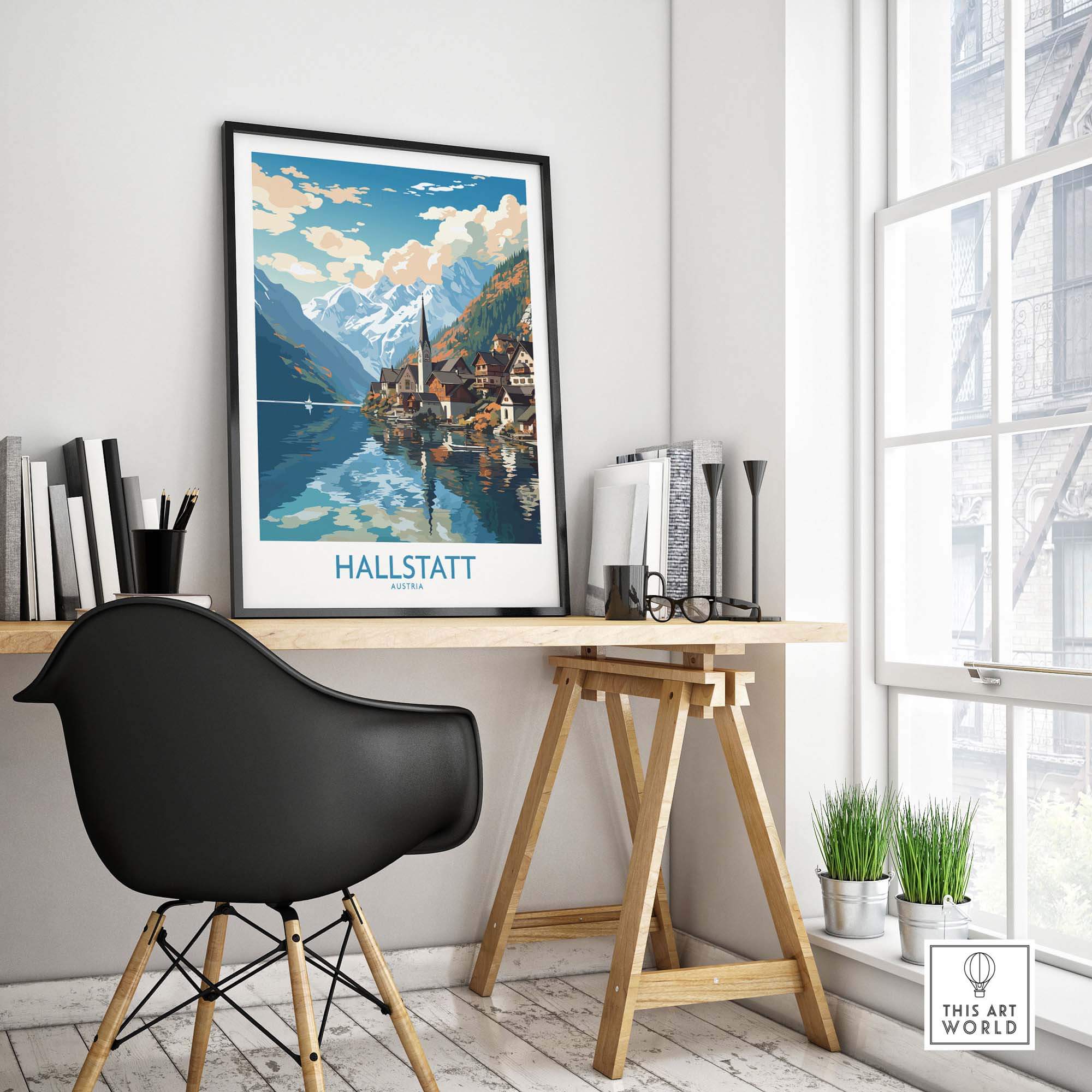 Hallstatt Poster Austria part of our best collection or travel posters and prints - This Art World
