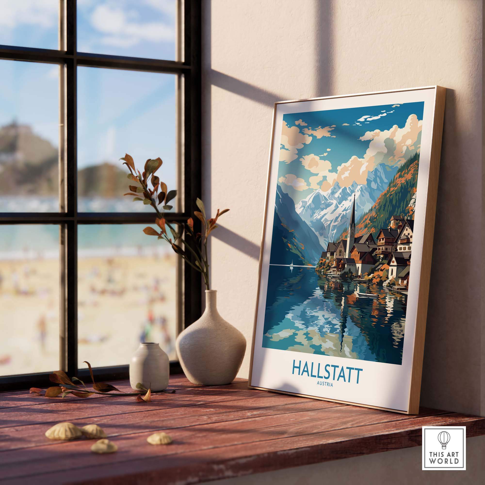 Hallstatt Poster Austria part of our best collection or travel posters and prints - This Art World