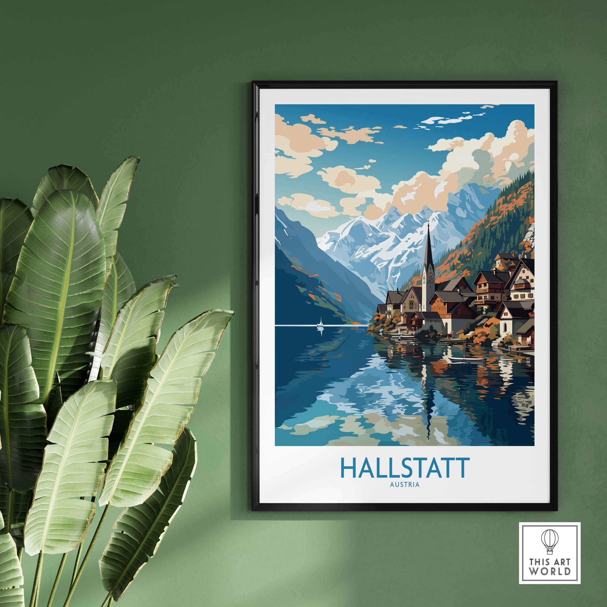 Hallstatt Poster Austria part of our best collection or travel posters and prints - This Art World