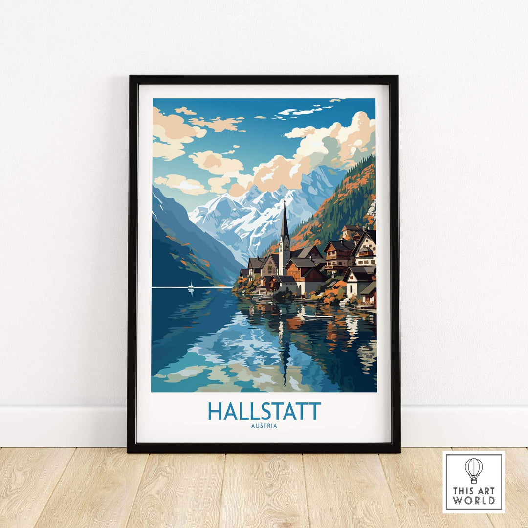 Hallstatt Poster Austria part of our best collection or travel posters and prints - This Art World