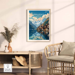 Hallstatt Print Austria part of our best collection or travel posters and prints - This Art World