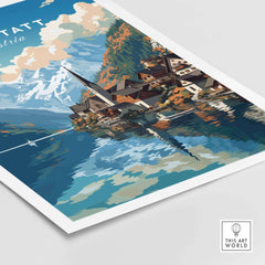 Hallstatt Print Austria part of our best collection or travel posters and prints - This Art World