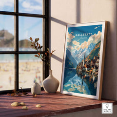 Hallstatt Print Austria part of our best collection or travel posters and prints - This Art World