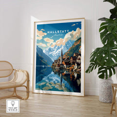Hallstatt Print Austria part of our best collection or travel posters and prints - This Art World