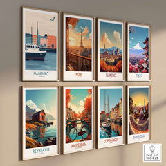 Hamburg Wall Art Print showcasing the vibrant beauty and charm of the city in a stylish home decor display.