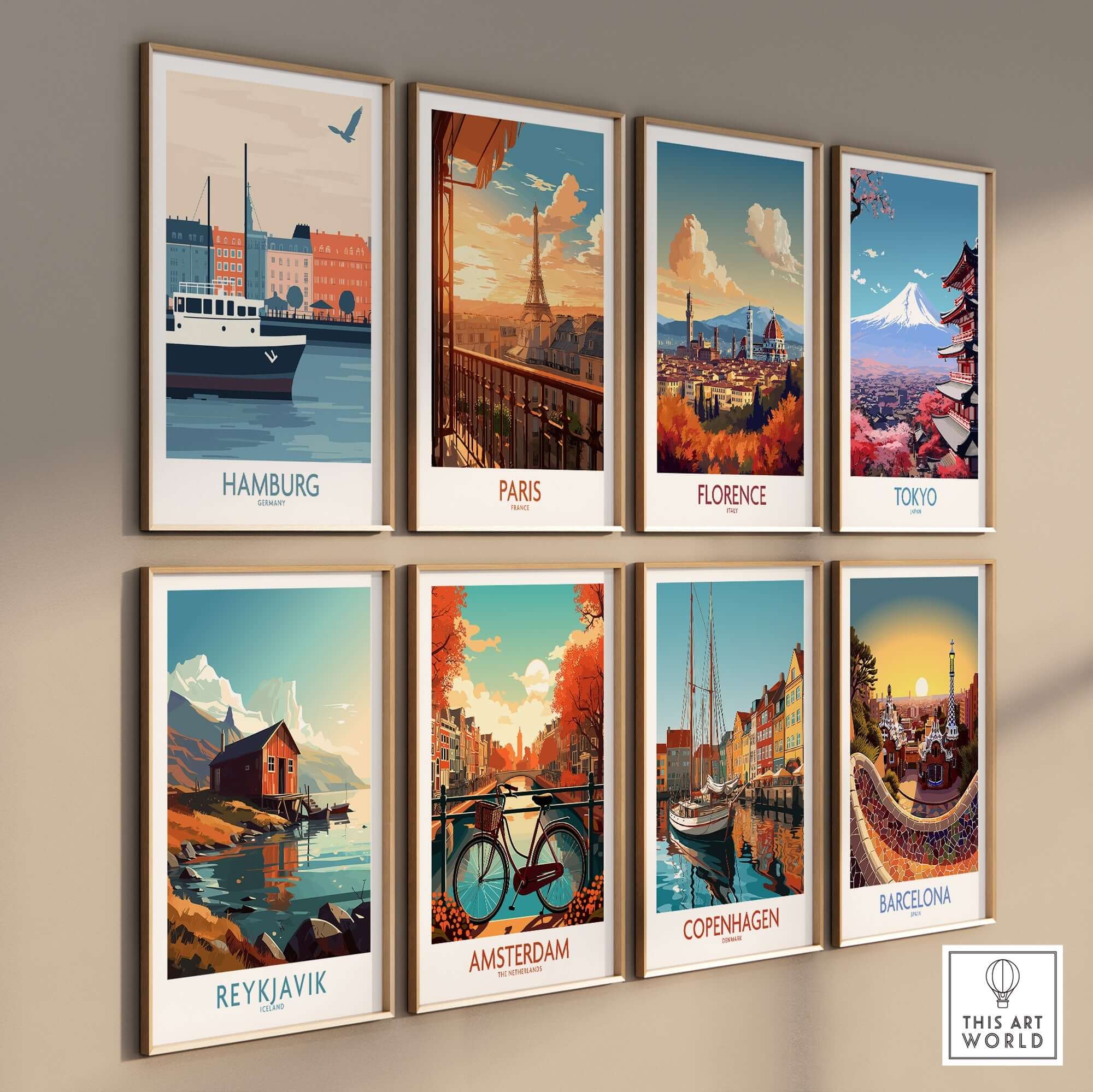 Hamburg Wall Art Print showcasing the vibrant beauty and charm of the city in a stylish home decor display.