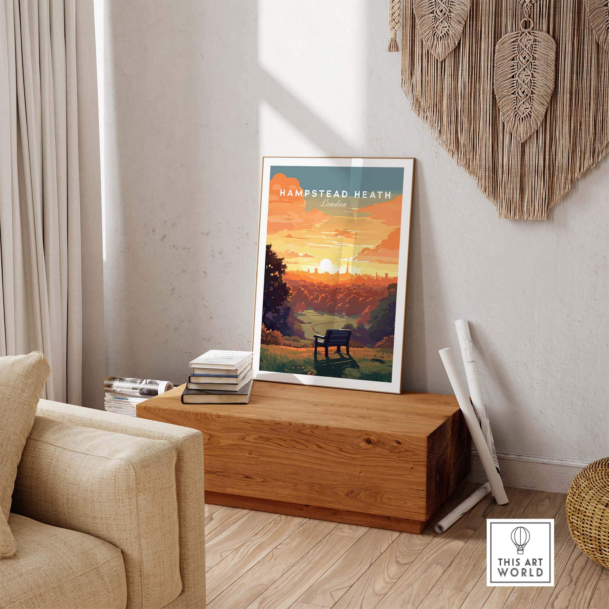 Hampstead Heath Art Print view our best collection or travel posters and prints - ThisArtWorld