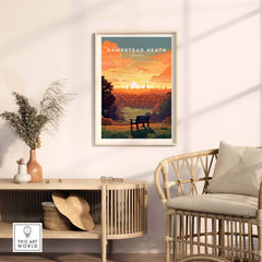 Hampstead Heath Art Print view our best collection or travel posters and prints - ThisArtWorld
