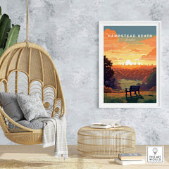 Hampstead Heath Art Print view our best collection or travel posters and prints - ThisArtWorld