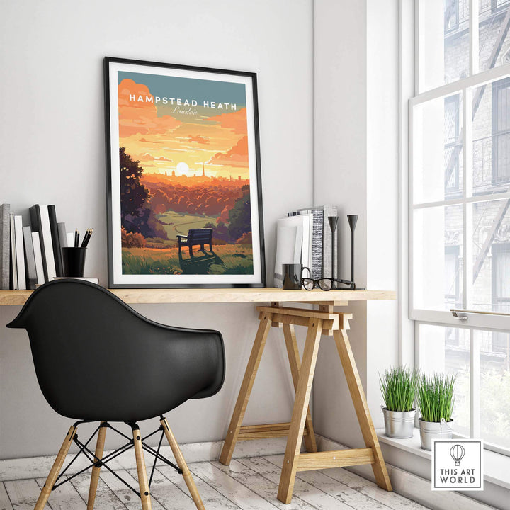 Hampstead Heath Art Print view our best collection or travel posters and prints - ThisArtWorld