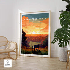 Hampstead Heath Art Print view our best collection or travel posters and prints - ThisArtWorld