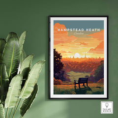 Hampstead Heath Art Print view our best collection or travel posters and prints - ThisArtWorld