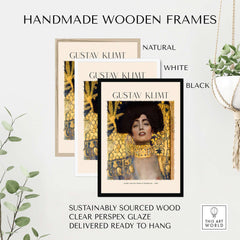 Gustav Klimt Art Print - Judith and Holofernes Art Print 1901 - Golden Phase Wall Decor Poster framed in handmade wooden frames.