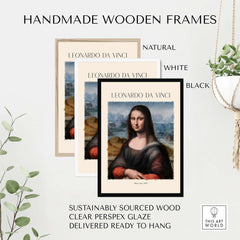 Handmade wooden frames for Leonardo da Vinci Art Print -  Mona Lisa 1503 Iconic Renaissance Portrait Art Print Louvre Poster.