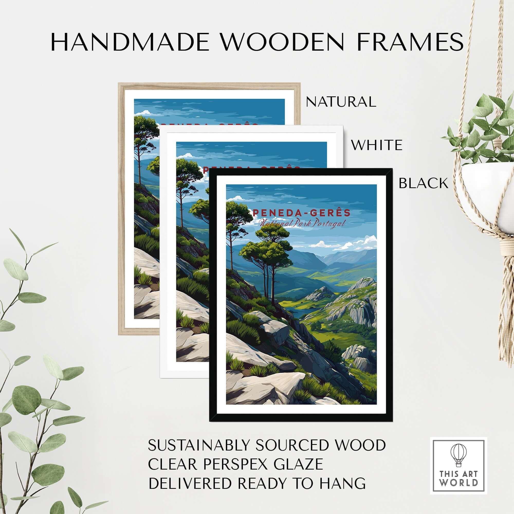 Peneda-Gerês Portugal Serra do Gerês View Print | Nature Park Wall Decor in handmade wooden frames.