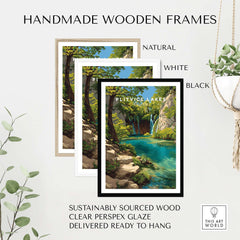 Handmade Wooden Frames in Natural, White, and Black for Croatia Waterfall Poster, Plitvice Lakes Wall Decor, Nature Landscape Print