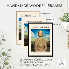 Salvador Dali Portrait Madame Winston Churchill Guest 1958 Surrealist Society Print Poster in handmade wooden frames