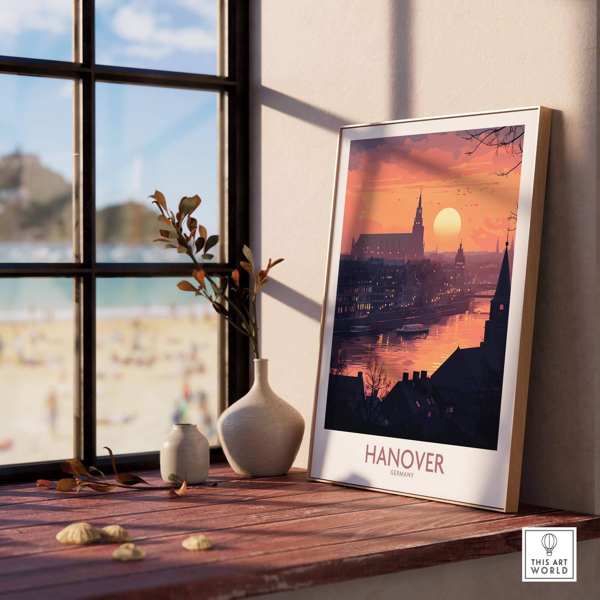 Hanover Wall Art Print featuring a stunning sunset view, perfect for adding warmth to your home decor.