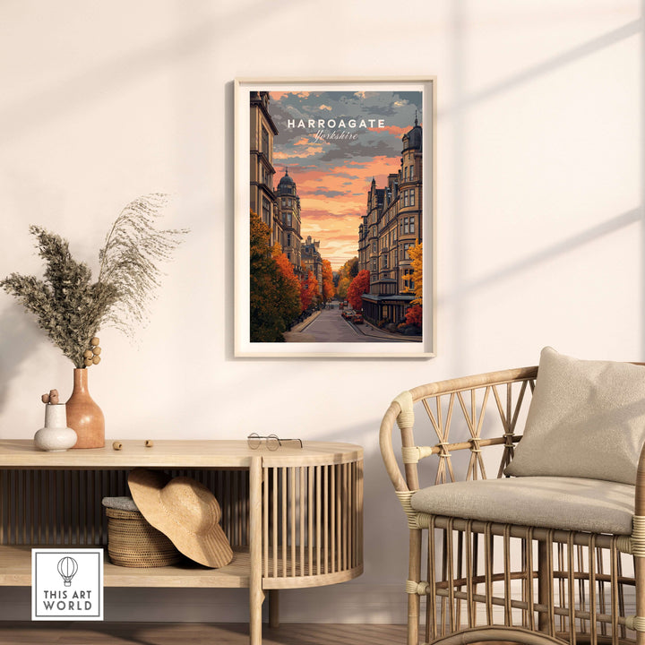 Harrogate Print | English Travel Wall Decor showcasing a beautiful street scene in Harrogate, Yorkshire.