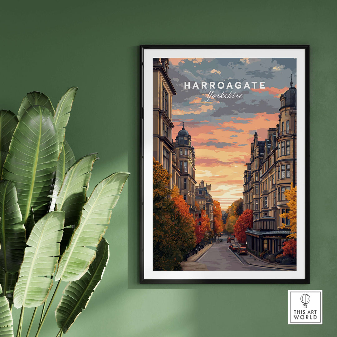 Harrogate Print | English Travel Wall Decor depicting a beautiful scene of Harrogate, Yorkshire.