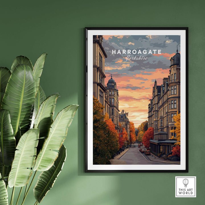 Harrogate Print | English Travel Wall Decor depicting a beautiful scene of Harrogate, Yorkshire.