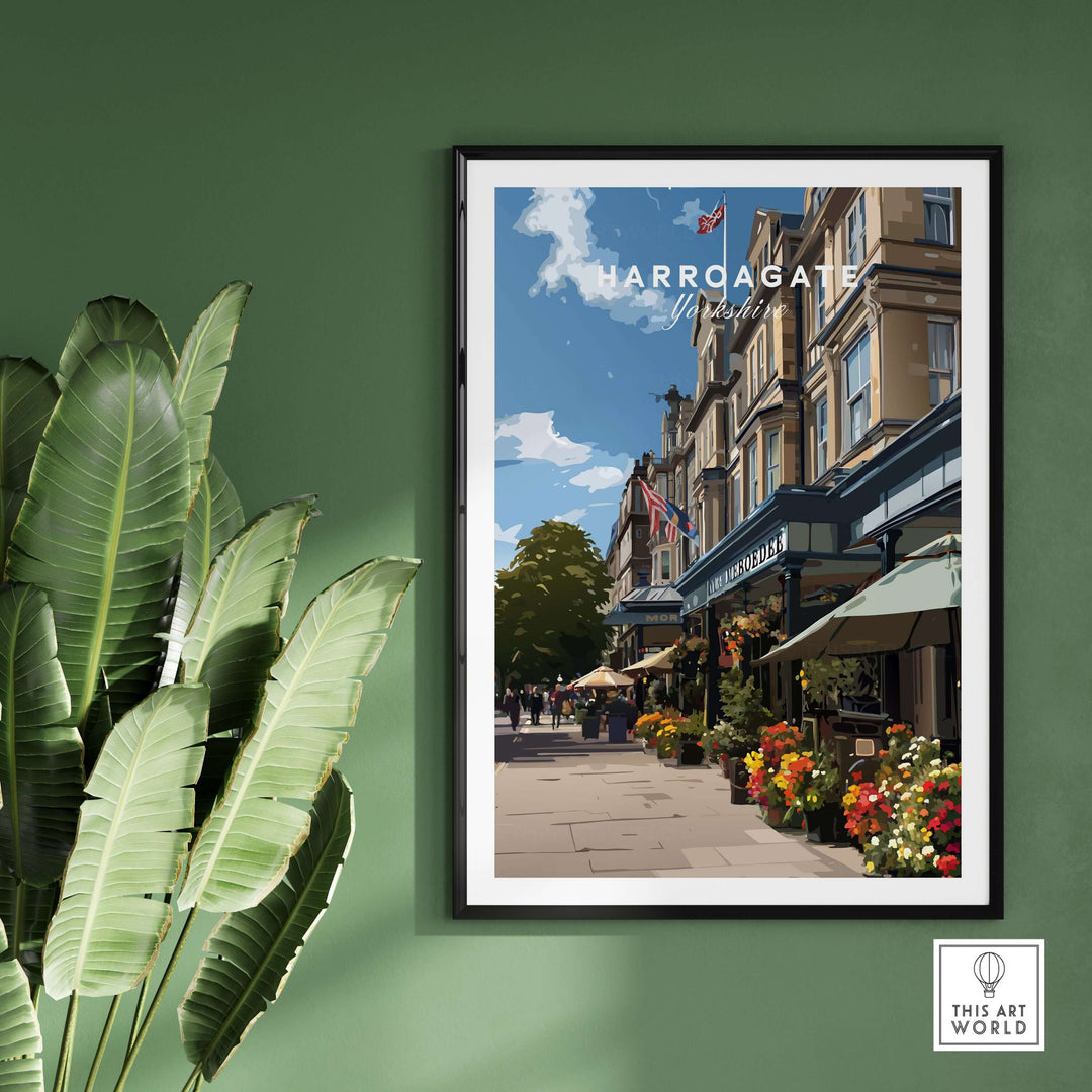 Harrogate Street View Print | Yorkshire Home Decor showcasing charming architecture and vibrant streetscape in Harrogate.