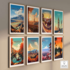 Hawaiʻi Volcanoes Poster, Big Island Hawaii Travel Print, National Park Wall Art displayed among famous city travel prints.