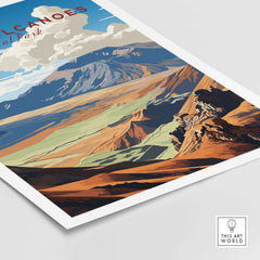 Hawaiʻi Volcanoes Poster, Big Island Hawaii Travel Print, National Park Wall Art showcasing vibrant volcanic landscape.