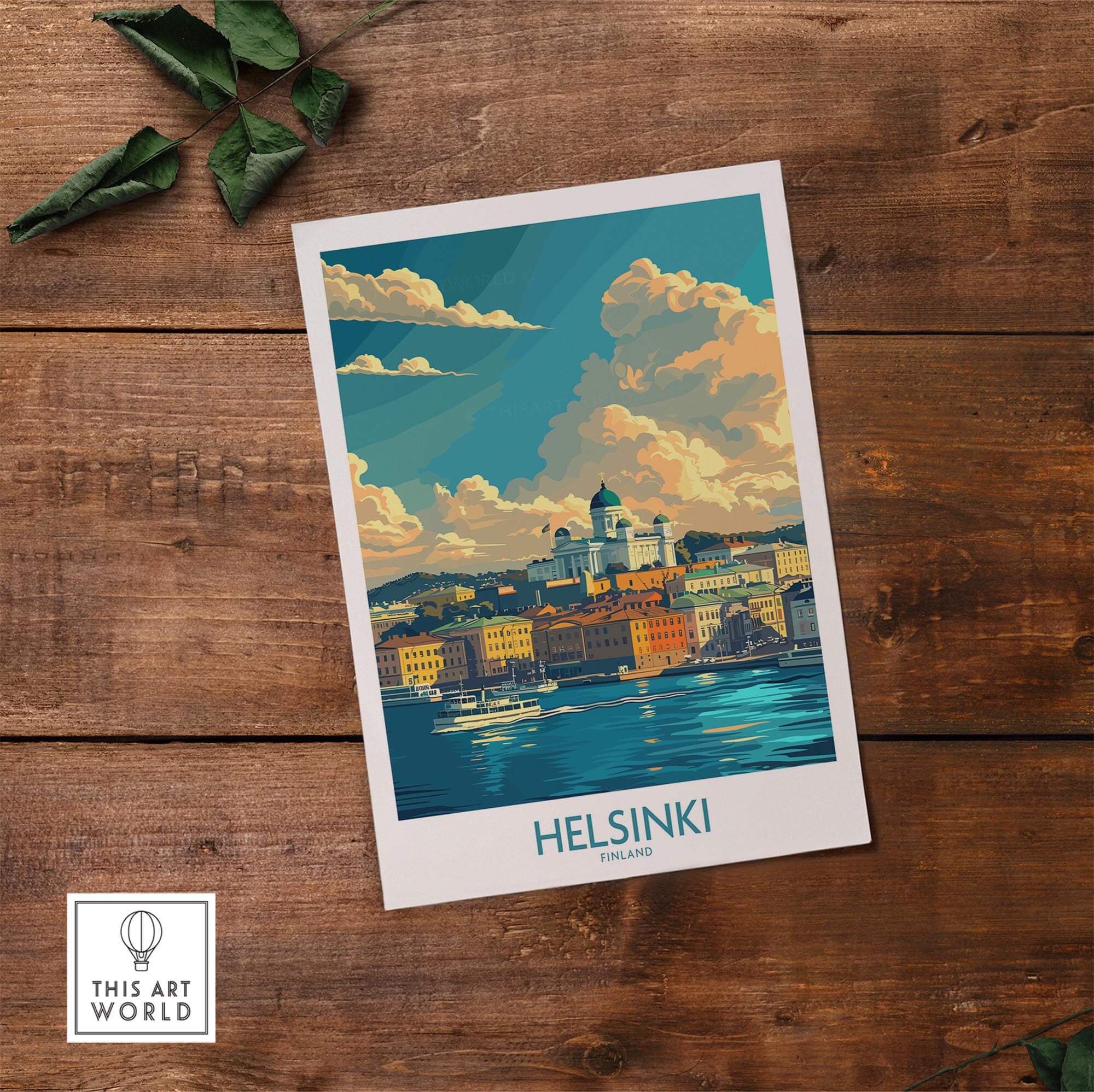 Helsinki Travel Poster - Finland showcasing the vibrant city with stunning imagery and Scandinavian charm.