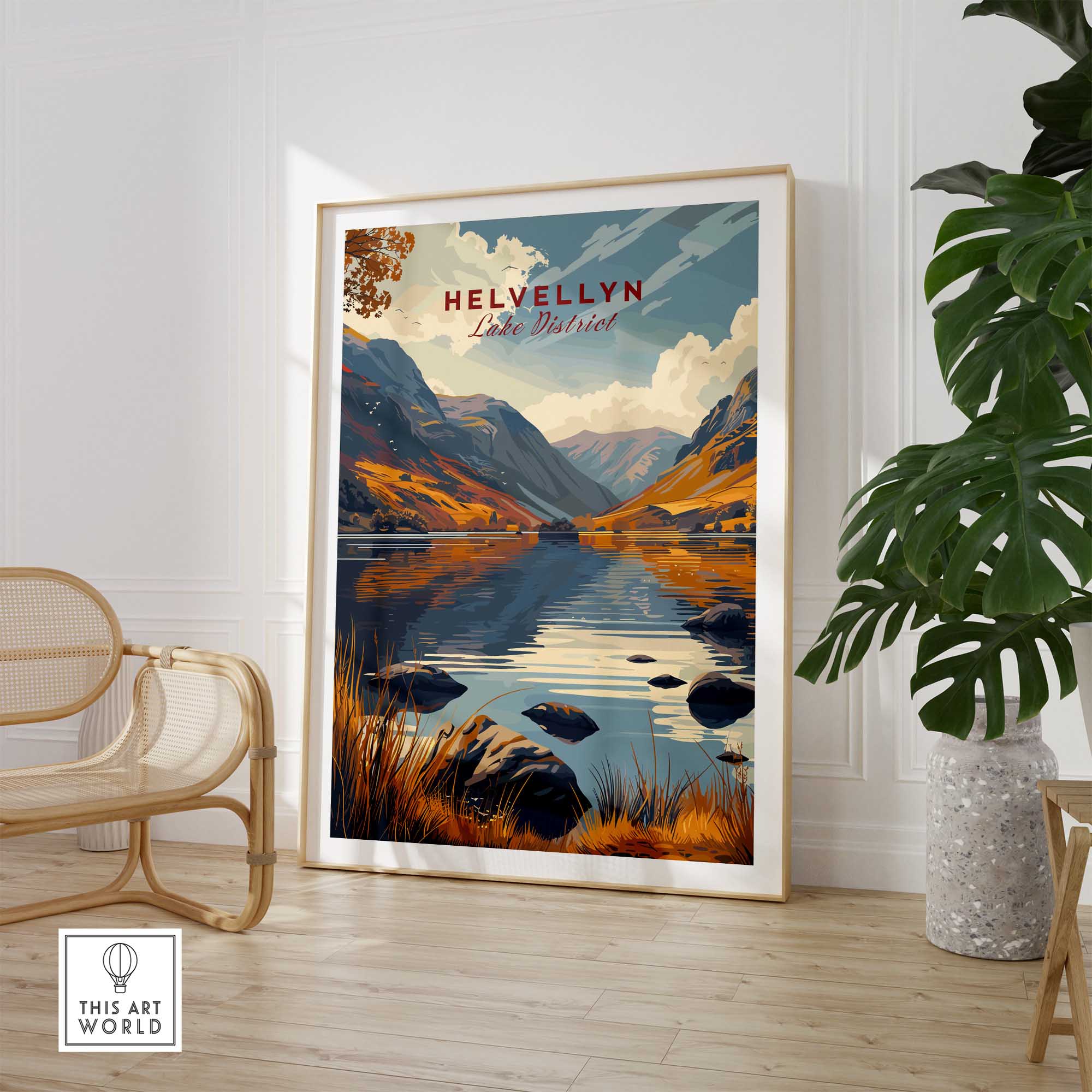 Helvellyn Lake District Travel Poster-This Art World