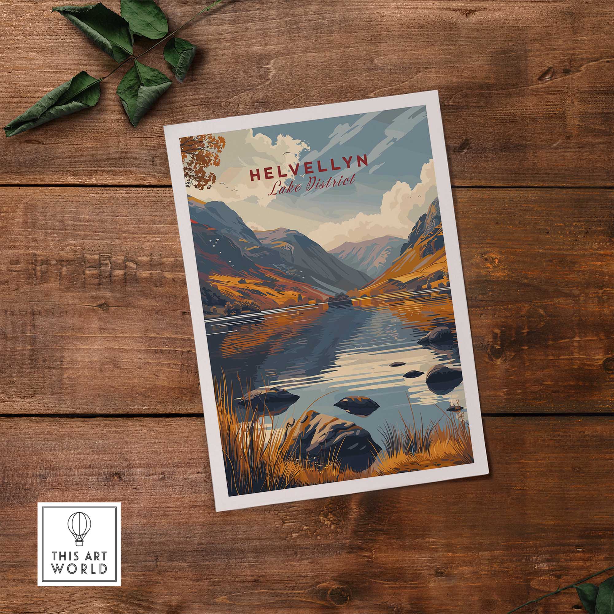 Helvellyn Lake District Travel Poster-This Art World