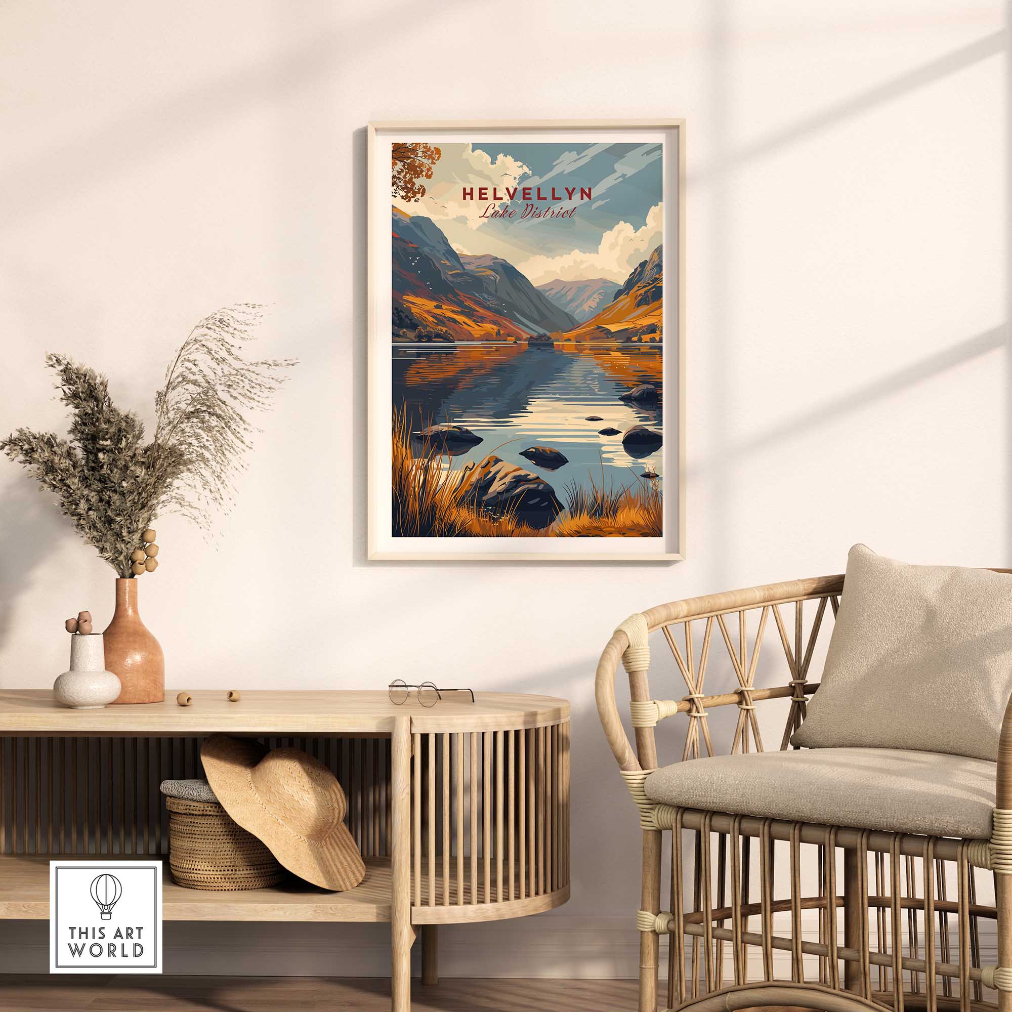 Helvellyn Lake District Travel Poster-This Art World