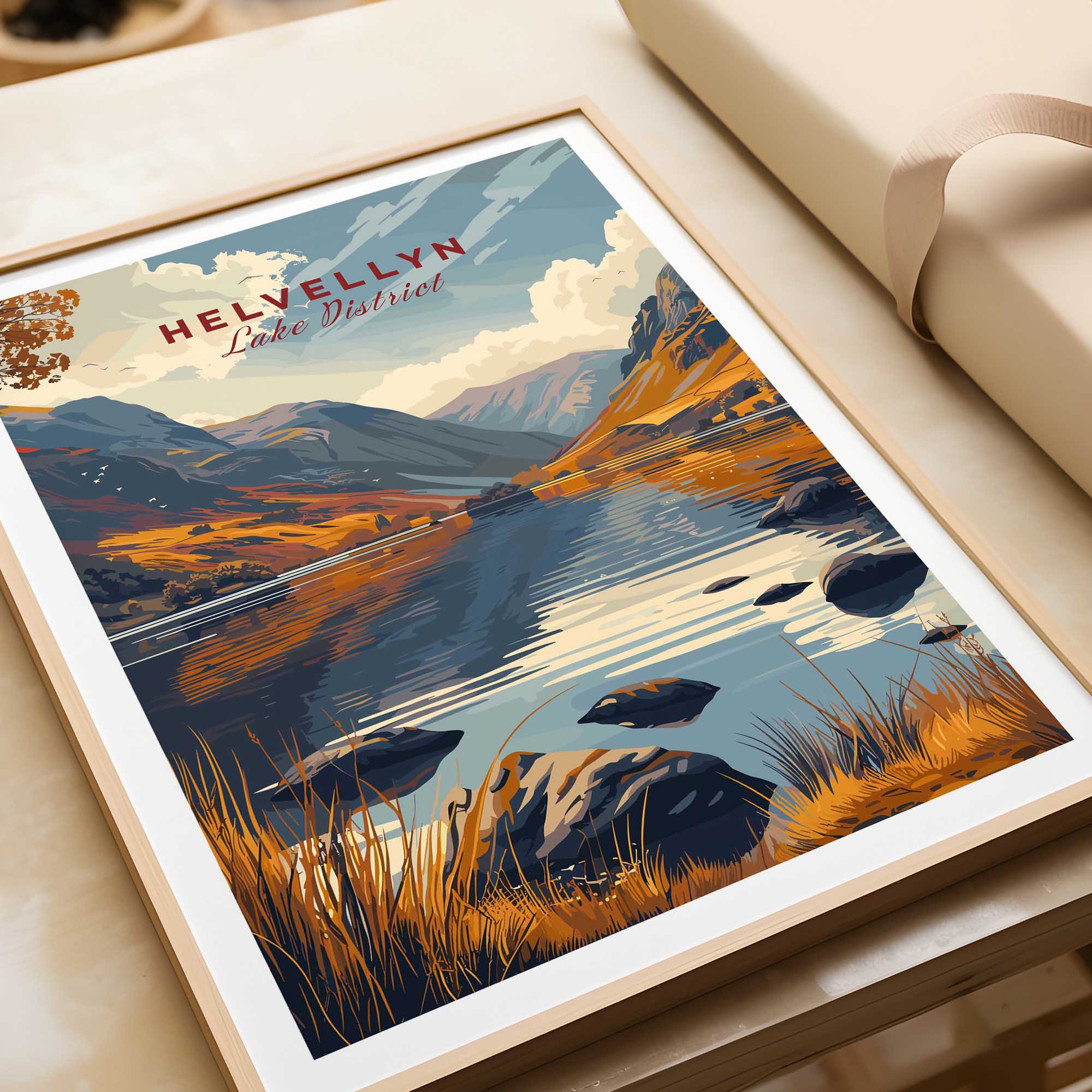 Helvellyn Lake District Travel Poster-This Art World