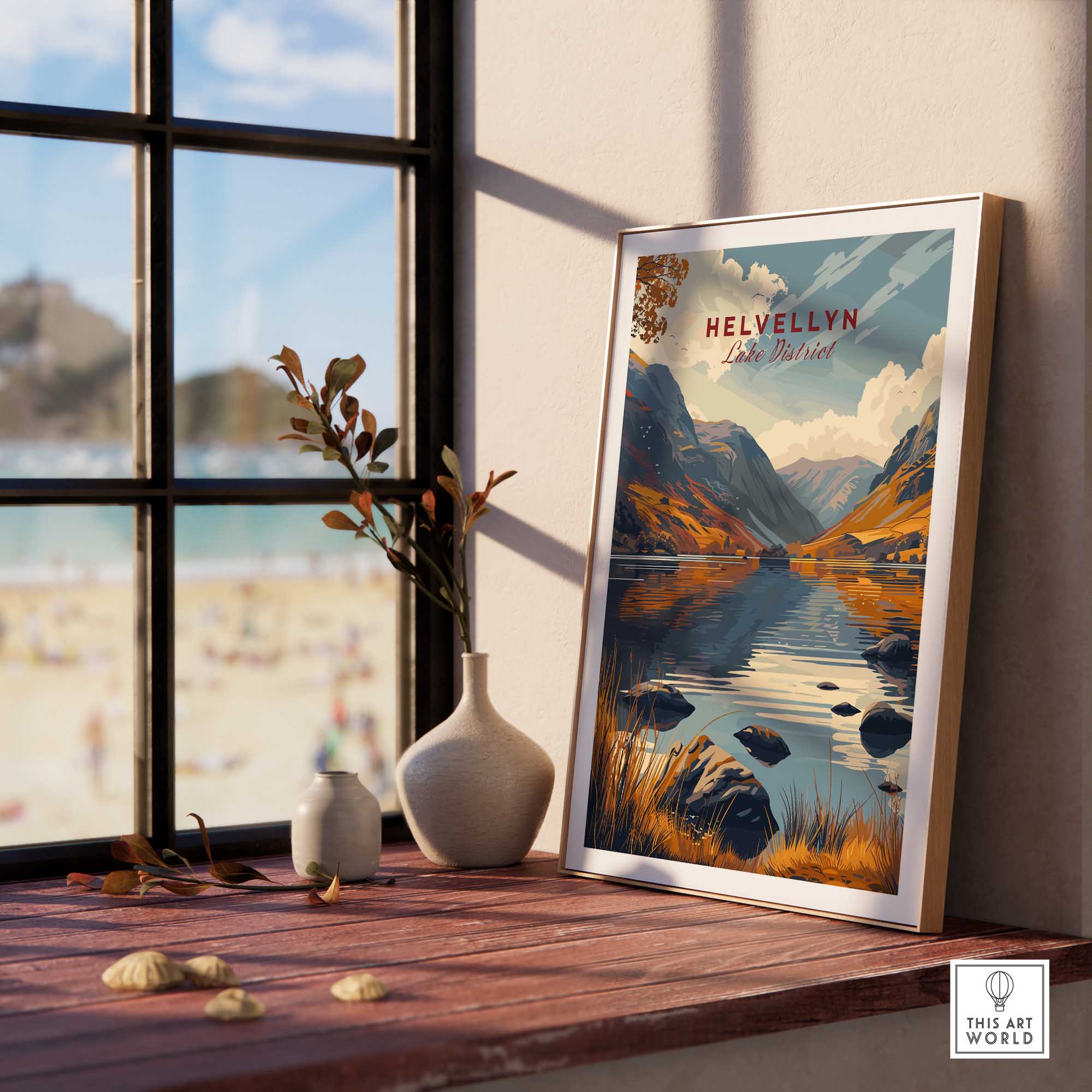 Helvellyn Lake District Travel Poster-This Art World